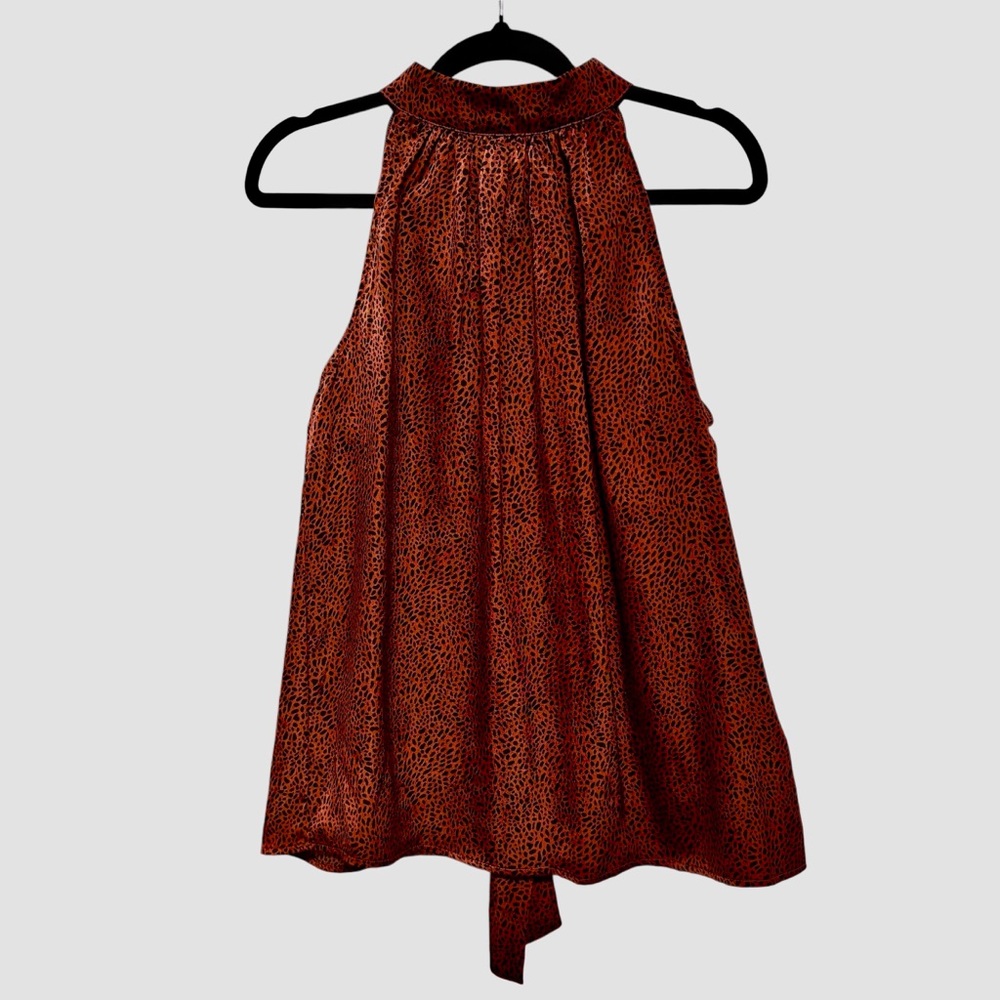 Liverpool Brown Sleeveless Back Tie Blouse
